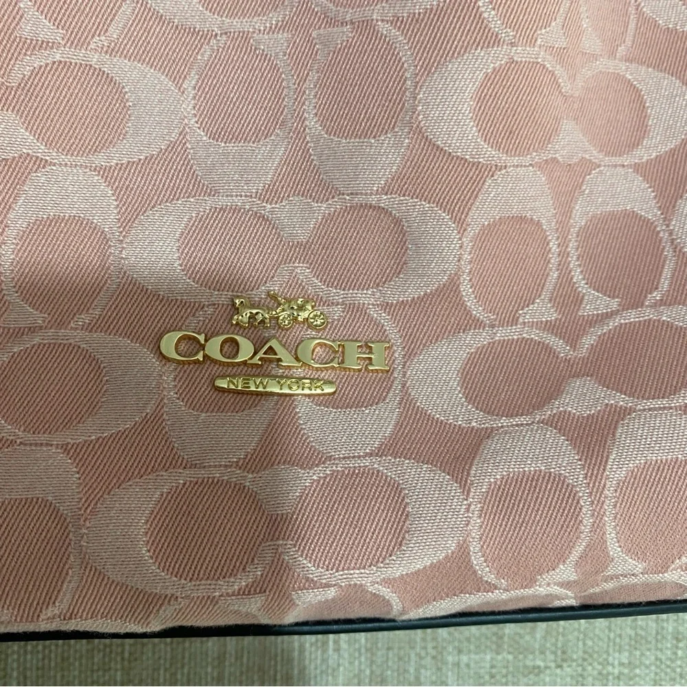 Coach Pink Signature Drawstring Shoulder Bag